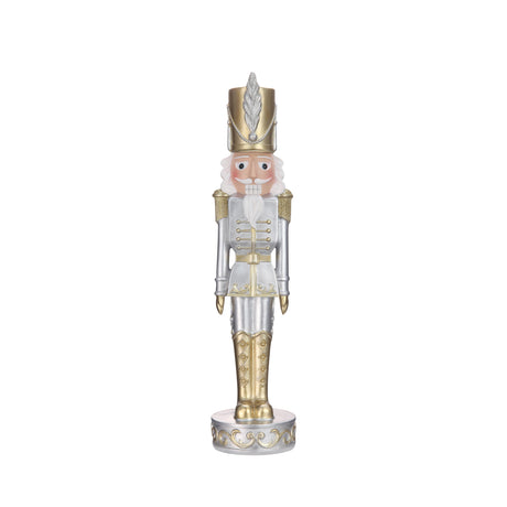 Indoor Decor - 13 Inch Gold And Silver Christmas Nutcracker