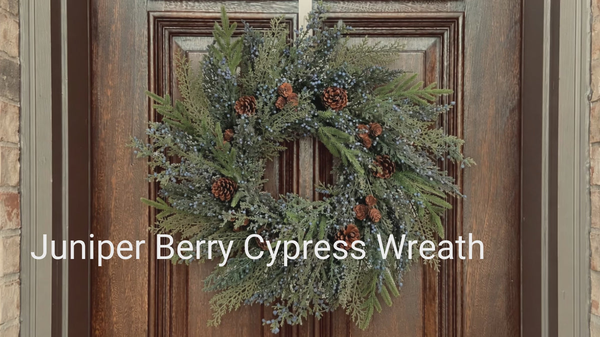 Juniper Berry Cypress 24 Inch Unlit Greenery Wreath