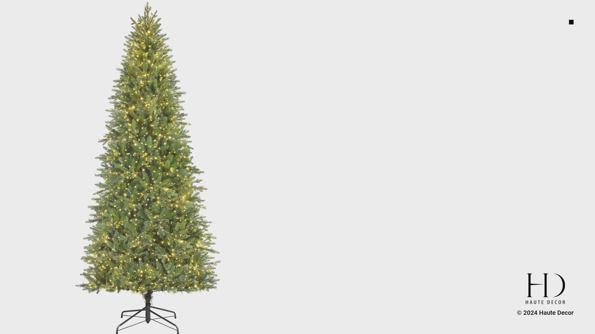 9 Foot Queensbury Fir with 2700 Cluster 8-Function LED lights, including Twinkle - Extra Tall Christmas Tree with Easy-Shape Branches