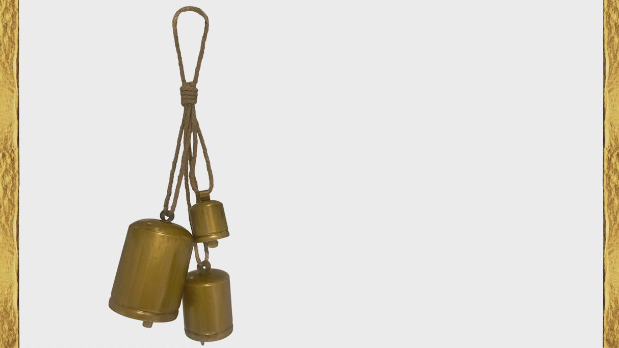 Group of 3 Hanging Jingle Bells Assorted Sizes and Colors