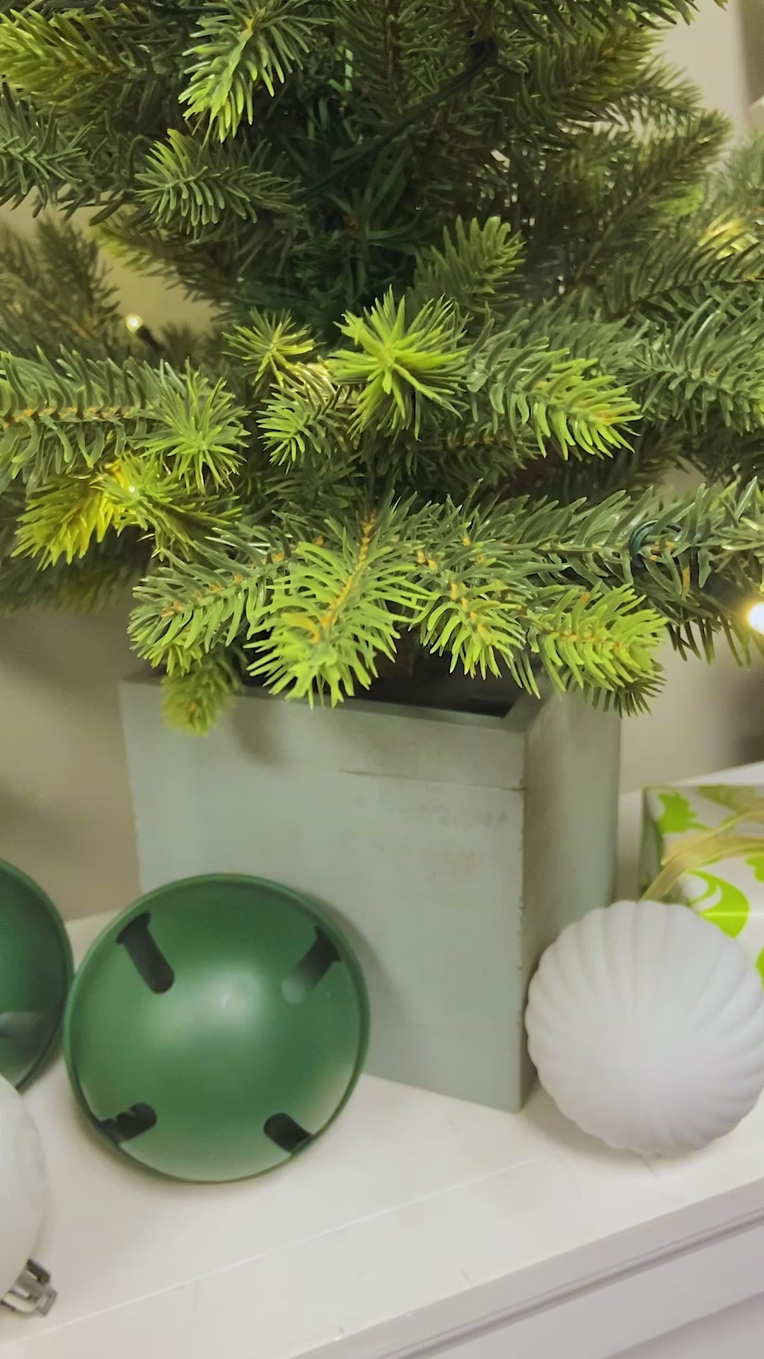 30 Inch Prelit Fraser Fir Potted Tree in Wooden Pot