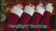 Velveteen Dark Green HangRight Stocking with White Cuff - 20 inches