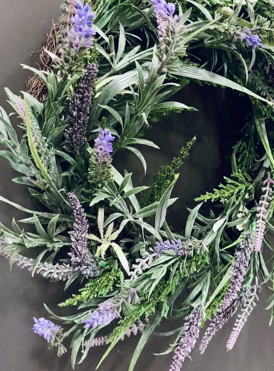 24 Inch Round Grapevine Lavender Wreath