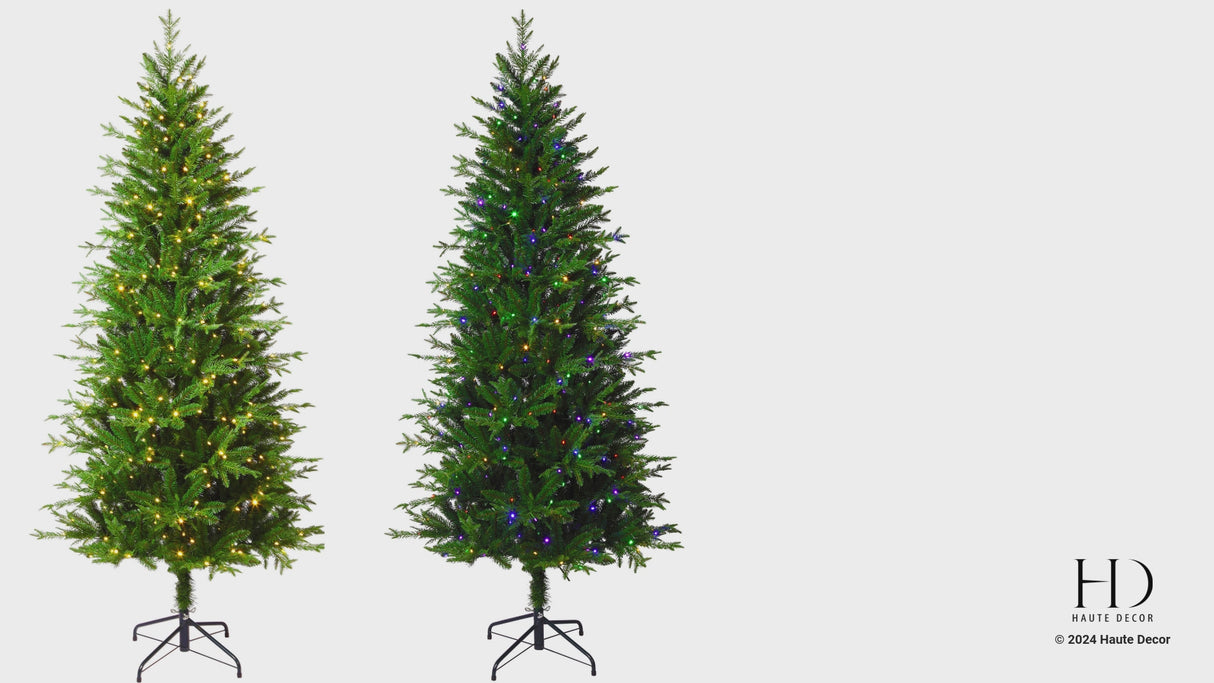 6.5 Foot Slim Asheville Fir with 8-Function Color Changing LED Lights