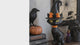 Halloween Black Cat 14 Inch Tall Tabletop Decoration with Purple Accents
