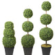 Triple Ball Artificial Boxwood Topiary Adjustable to 64 Inches Tall