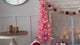4 Foot Prelit Pink Cotton Candy Flocked Fir Christmas Tree