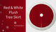 54 Inch Dark Red Velvet Tree Skirt with Hi-Pile White Border