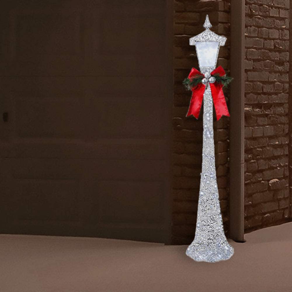 Seasonal & Holiday Decorations - 60 Inch Tall White Lamppost With LED Lights For Indoor Or Outdoor Use