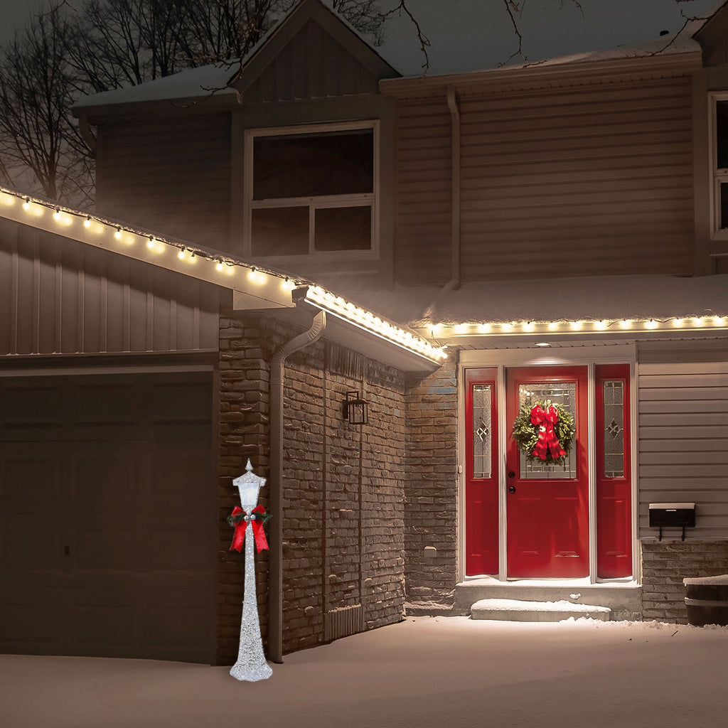 Seasonal & Holiday Decorations - 60 Inch Tall White Lamppost With LED Lights For Indoor Or Outdoor Use