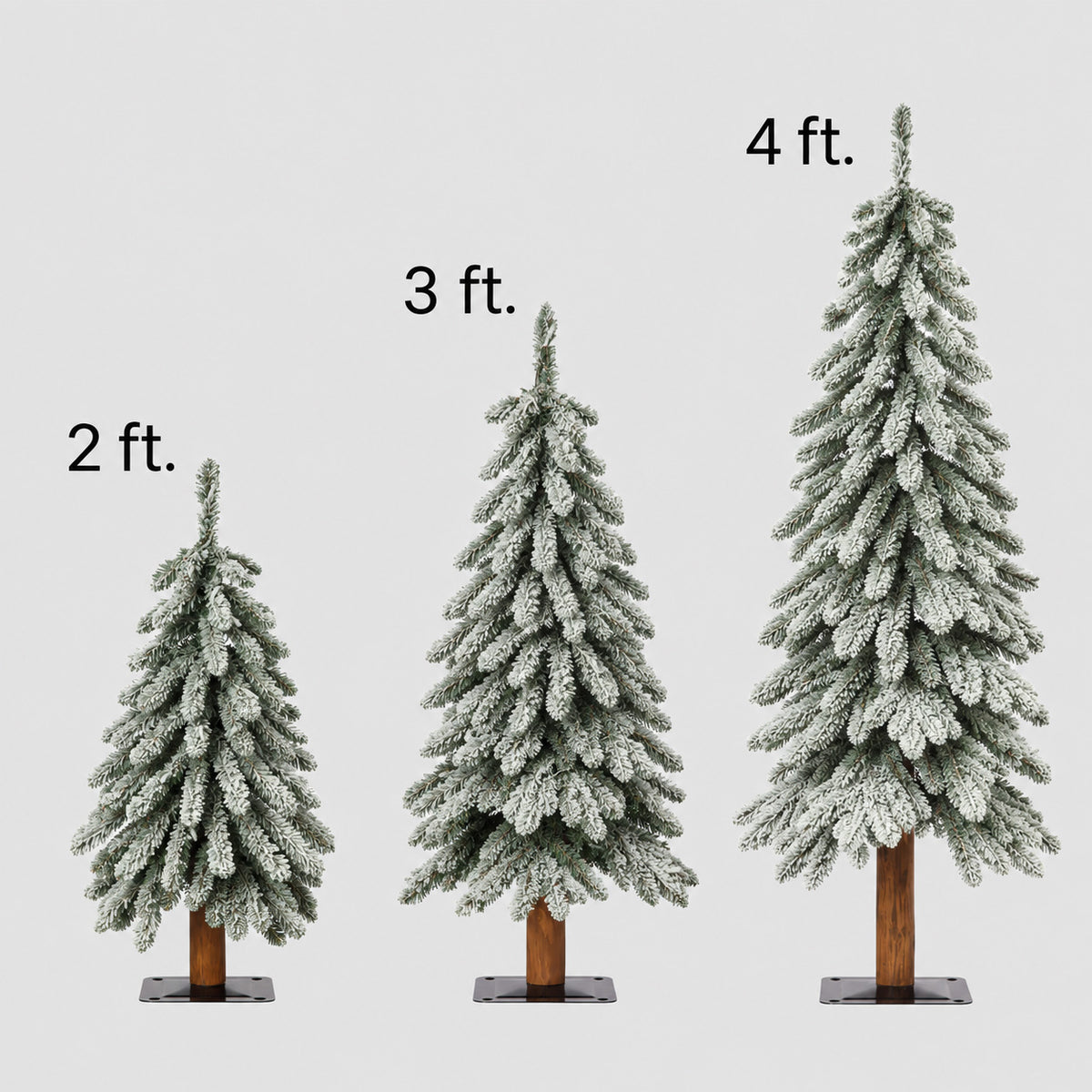 Alpine Christmas Tree Collection, Set of 3 (2 ft, 3 ft, 4 ft)