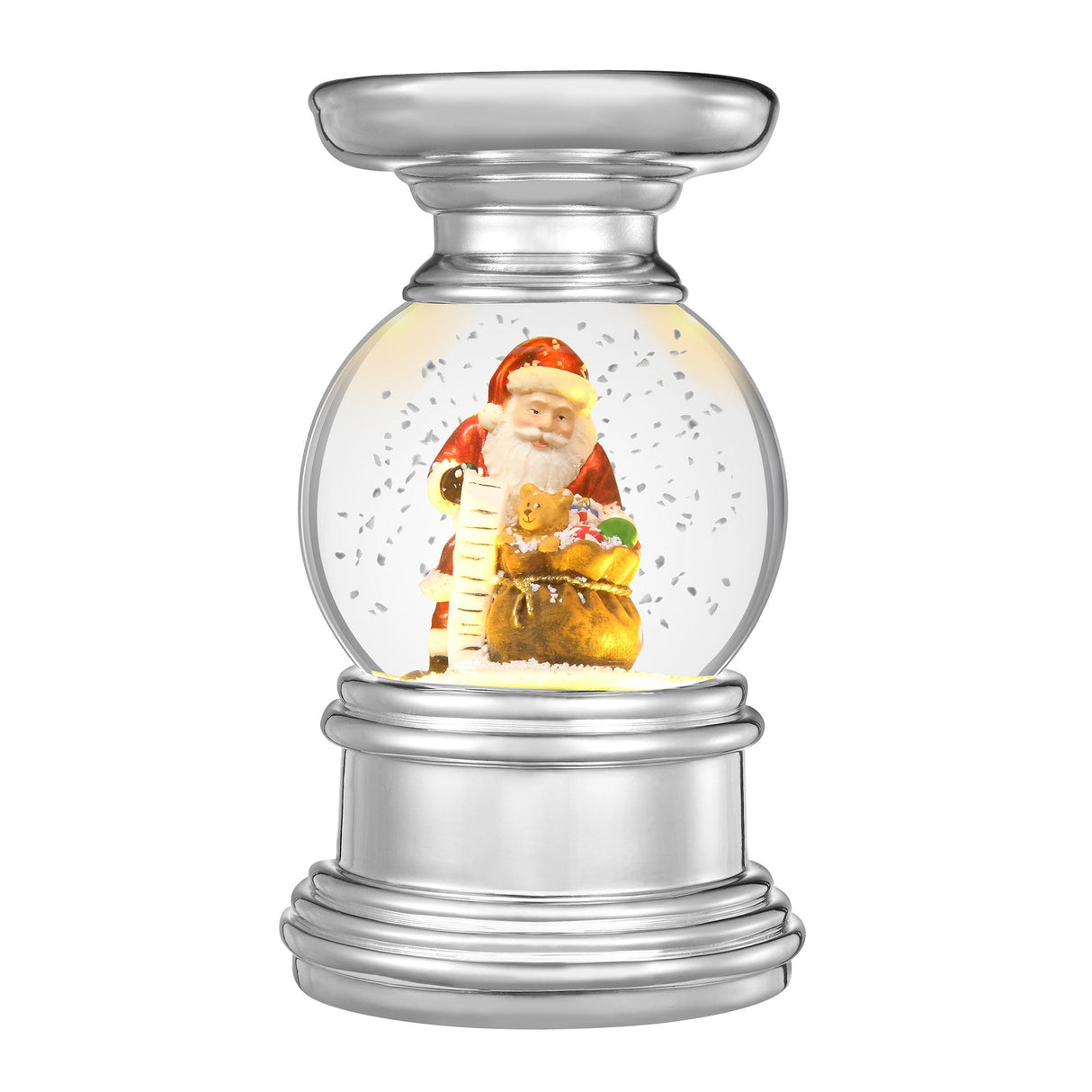 Snowglobe - Snowburst™ Christmas Snow Globe Candle Holder (Santa) With Timed Snowfall