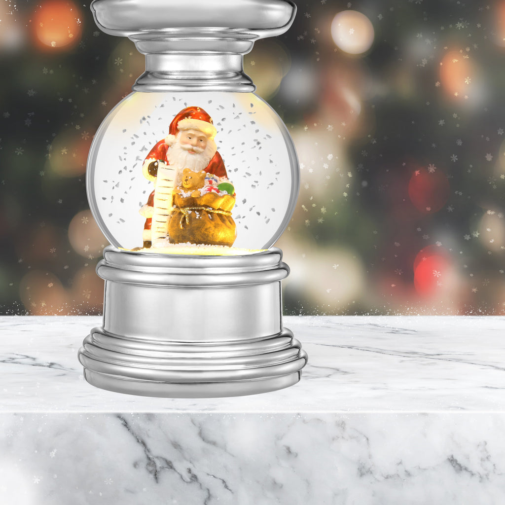 Snowglobe - Snowburst™ Christmas Snow Globe Candle Holder (Santa) With Timed Snowfall