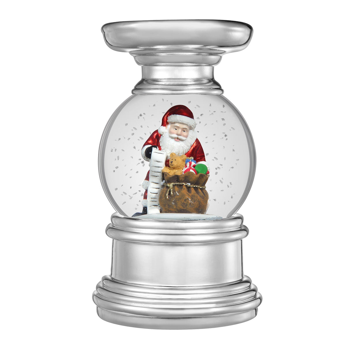 Snowglobe - Snowburst™ Christmas Snow Globe Candle Holder (Santa) With Timed Snowfall