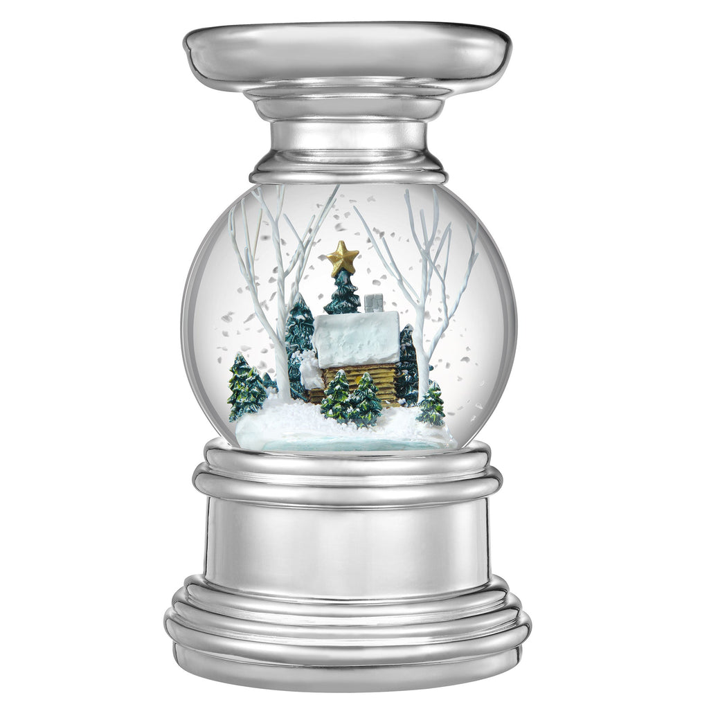 Snowglobe - Snowburst™ Snow Globe Candle Holder - Log Cabin