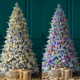 7.5 Foot Flocked Churchill Fir Tree - Color Changing LED Lights