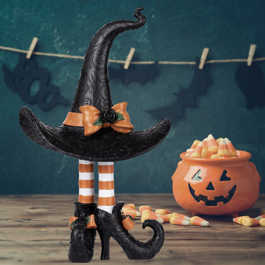 Tabletop Decor - Witch Hat With Legs Figurine Tabletop And Mantel Decor