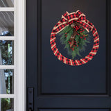 Wreath - 18 Inch Buffalo Check Homespun Christmas Wreath