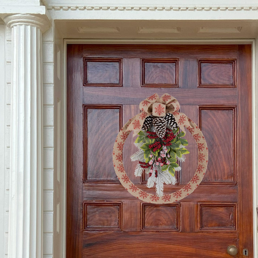 Wreath - 18 Inch Snowflake Homespun Christmas Wreath