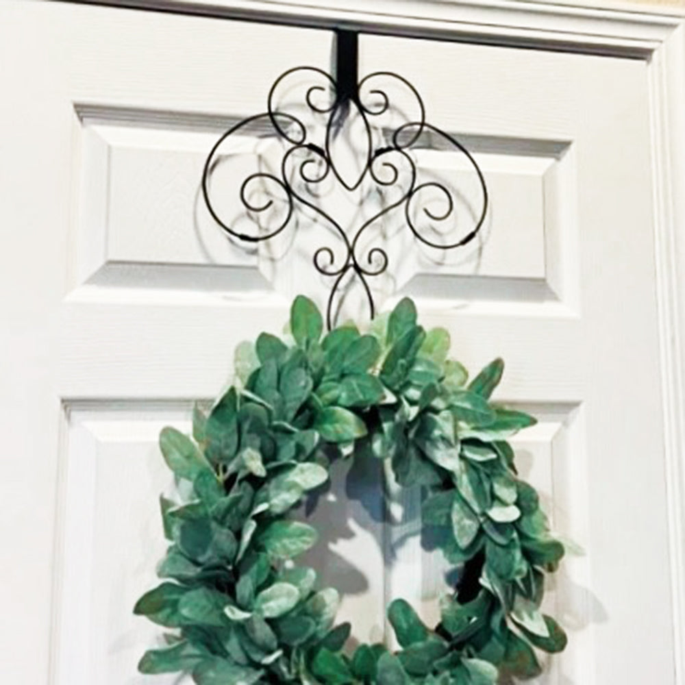 Wreath Hangers - 18-Inch Scrollwork Wreath Hanger- Black