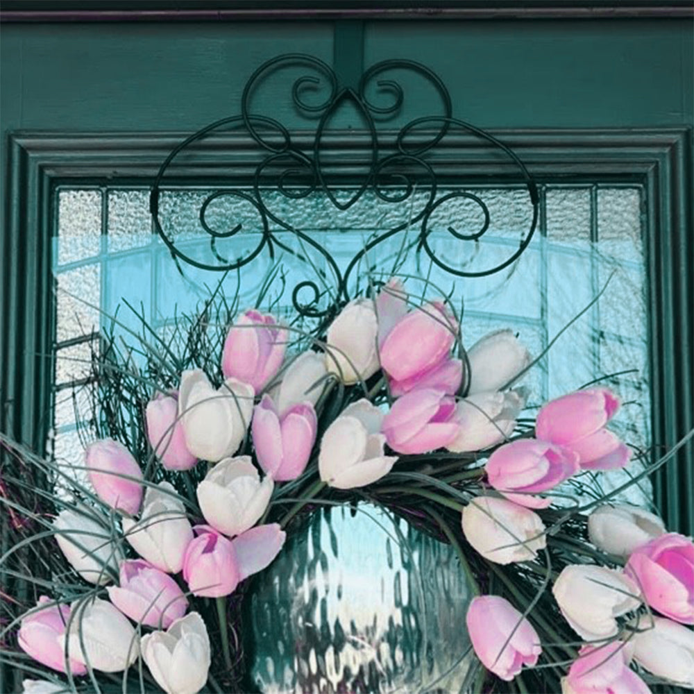 18 inch plant hanger 18-Inch Scrollwork Wreath Hanger- Black – Haute Decor