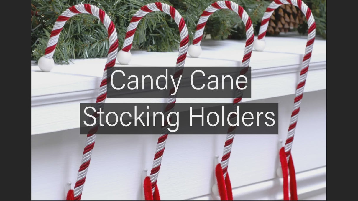 Candy Cane Stocking Holder - 4 Pack - Velvet