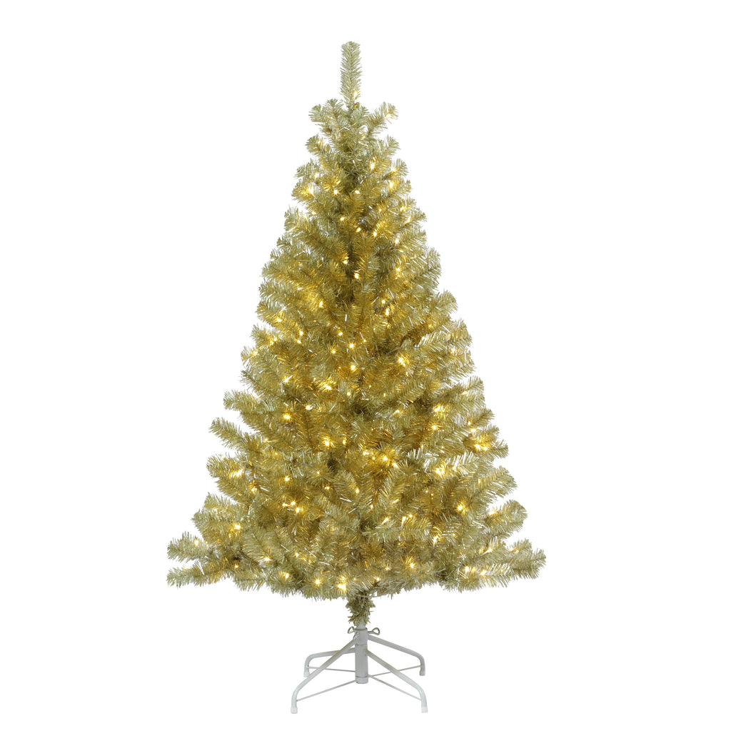 7.5 Foot Champagne Gold Tinsel Tree