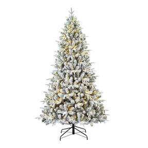7.5 Foot Flocked Churchill Fir Tree - Color Changing Lights