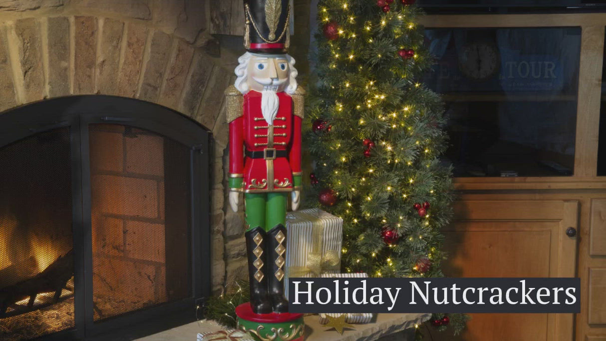 37 Inch Gold and Silver Christmas Nutcracker - Solid Resin Construction Large Christmas Nutcracker