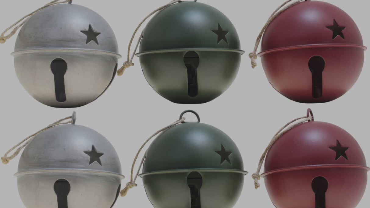 Jingle Bell Ornaments (large version) - 6 Pack - Green