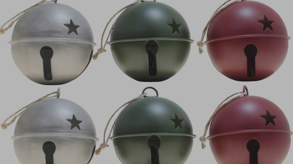 Jingle Bell Ornaments (Small Version) - 12 Pack - Assorted Silver/Red/ –  Haute Decor