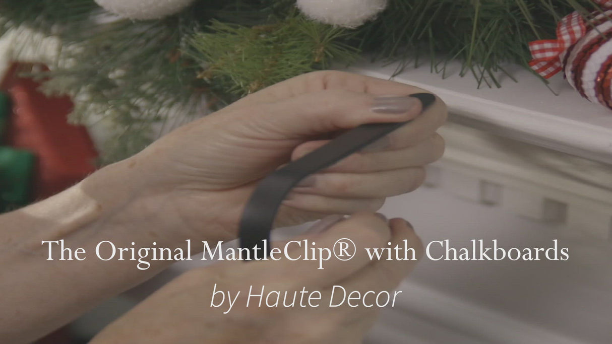 The Original MantleClip® Stocking Holder with Chalkboards - Matte Black