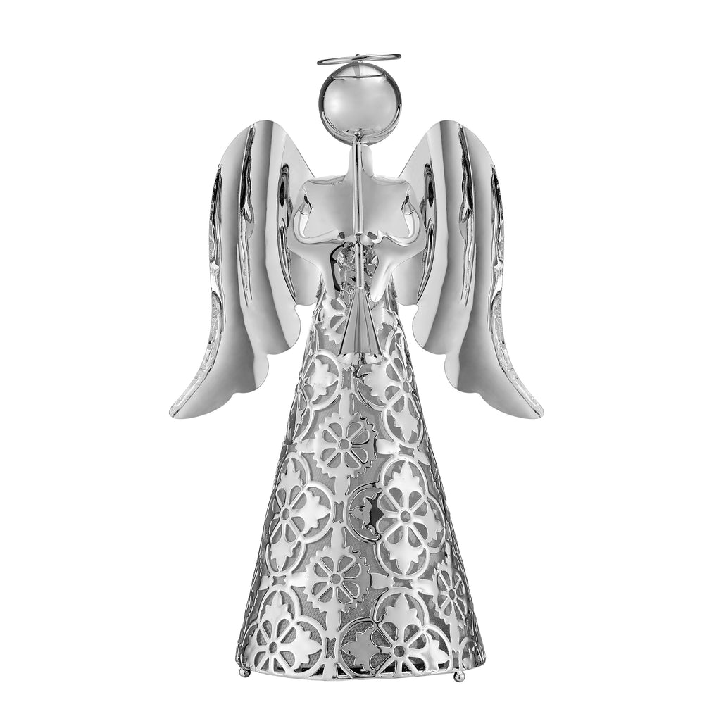 9 Inch Christmas Pre-lit Silver Tabletop Angel