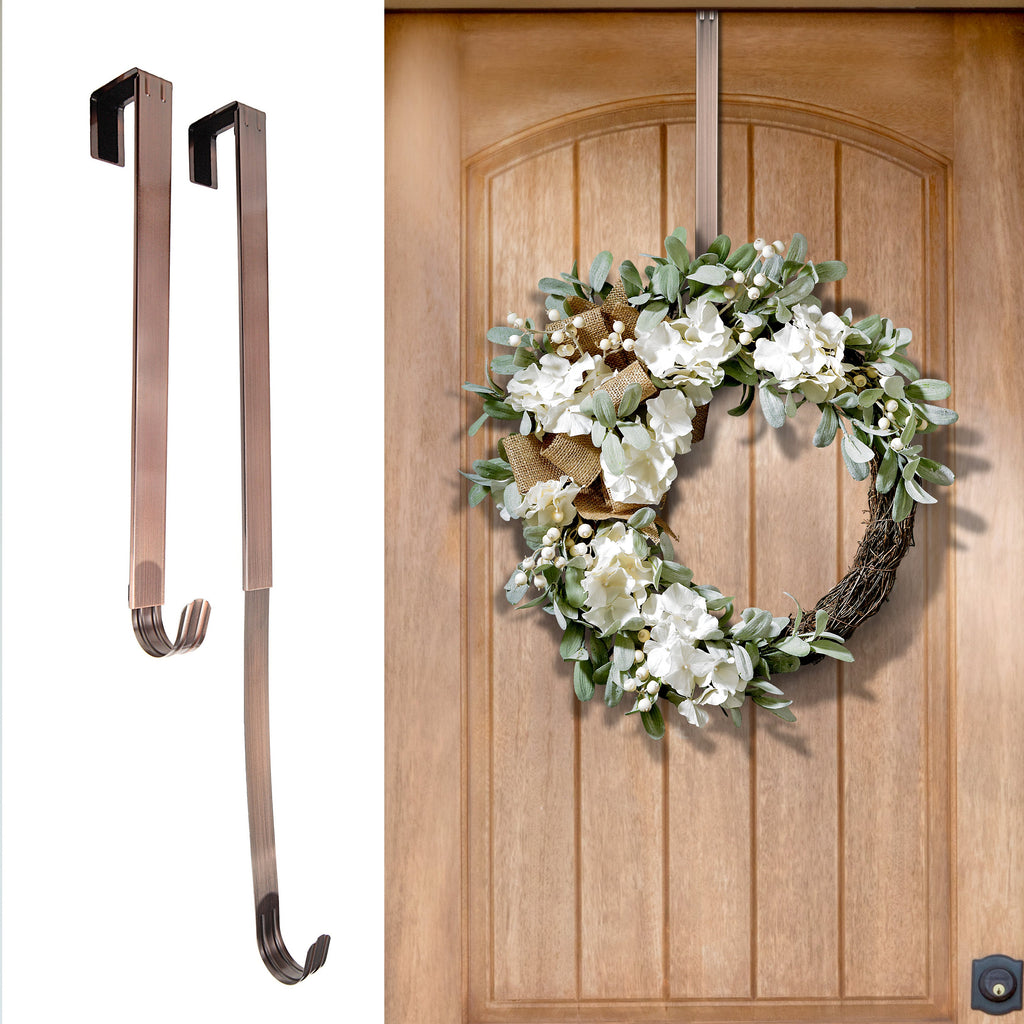 Adjustable Wreath Hanger, Oil-Rubbed Bronze 2-PACK 10 Lb Capacity