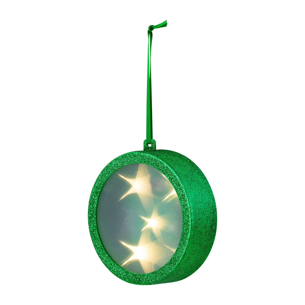 Christmas Ornament - Lighted Holographic Christmas Ornament - Green