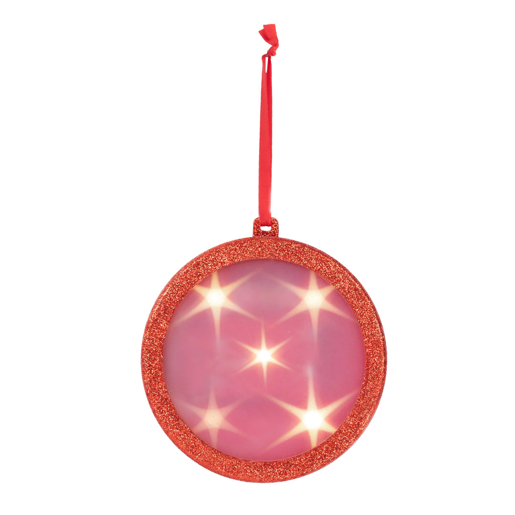 Christmas Ornament - Lighted Holographic Christmas Ornament - Red