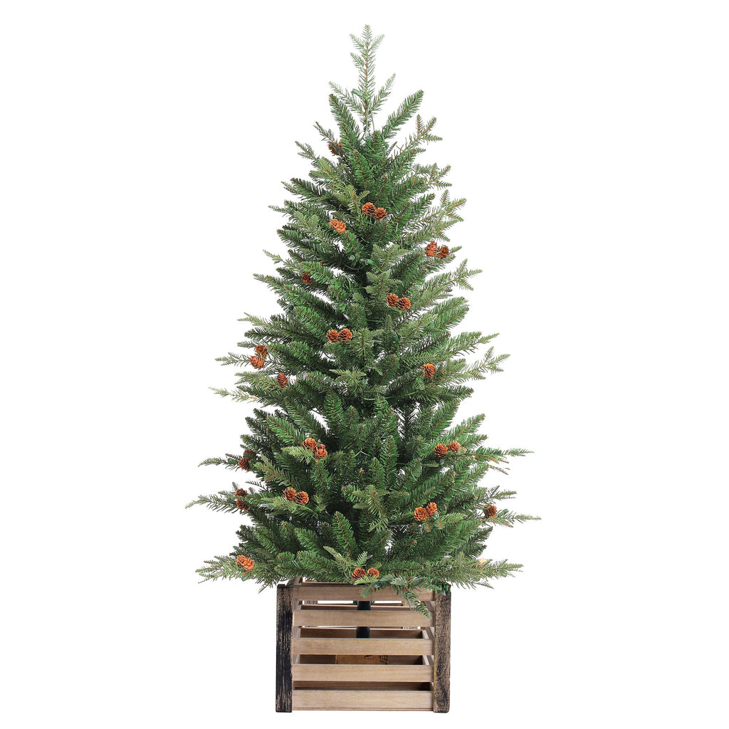 Christmas Tree - 4 Foot Christmas Pre-lit Asheville Fir Potted Tree