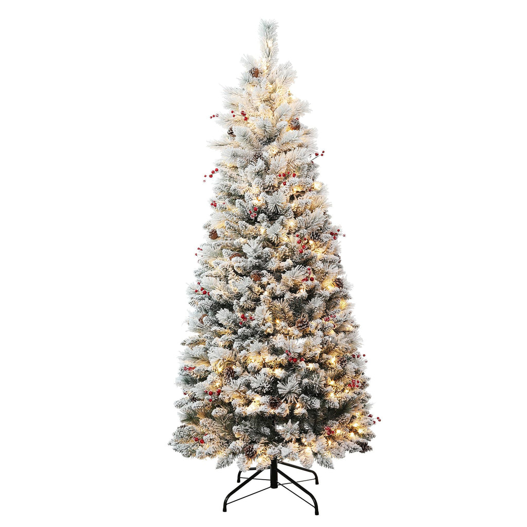 Christmas Tree - 6.5 Foot Newbury Flocked Easy Stow Christmas Tree