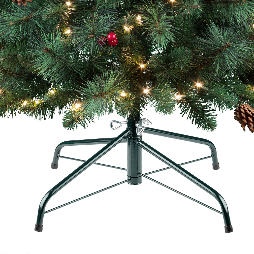 Christmas Tree - 6.5 Foot Pre-lit Newbury Easy Assemble Pull-up Pine Christmas Tree