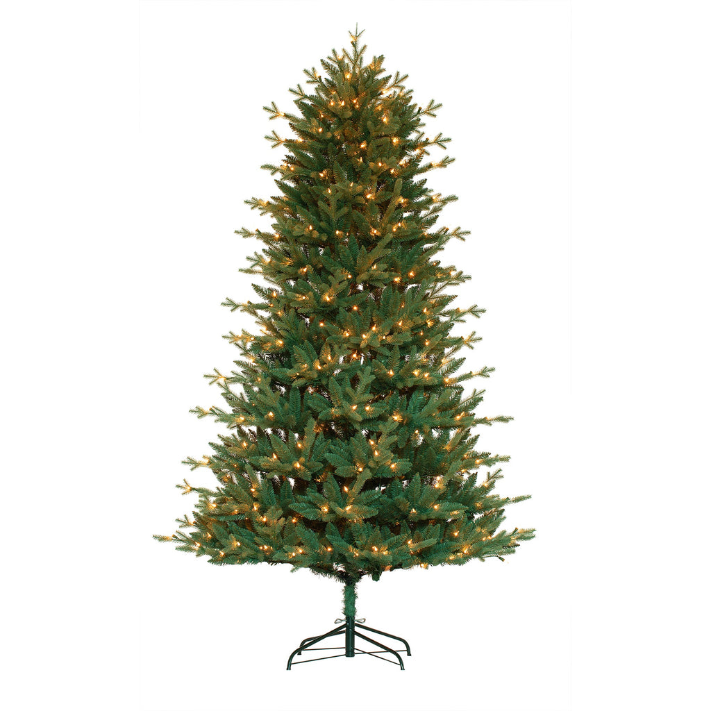 Christmas Tree - 7 Foot Pre-lit Cardona Blue Spruce Artificial Christmas Tree