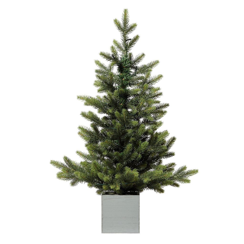 Christmas Trees - 30 Inch Unlit Fraser Fir Potted Tree In Wooden Pot