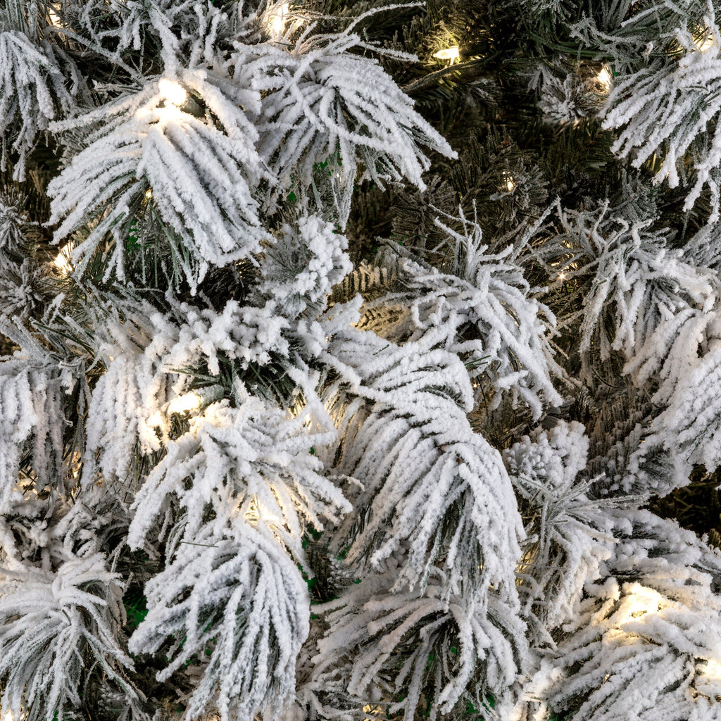 Christmas Trees - 7.5 Foot Pre-lit Berkshire Flocked Artificial Christmas Tree