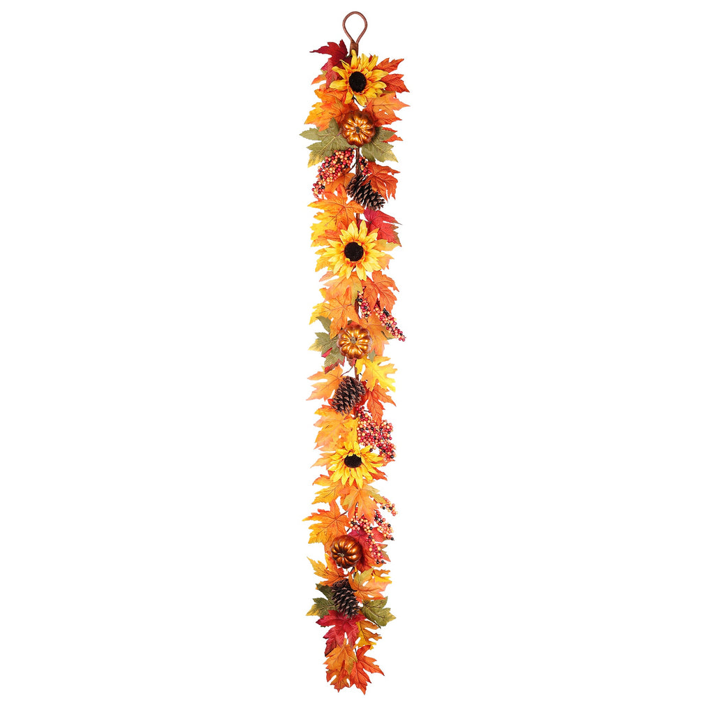 Garland - 6 Feet Long Fall Sunflower Artificial Garland