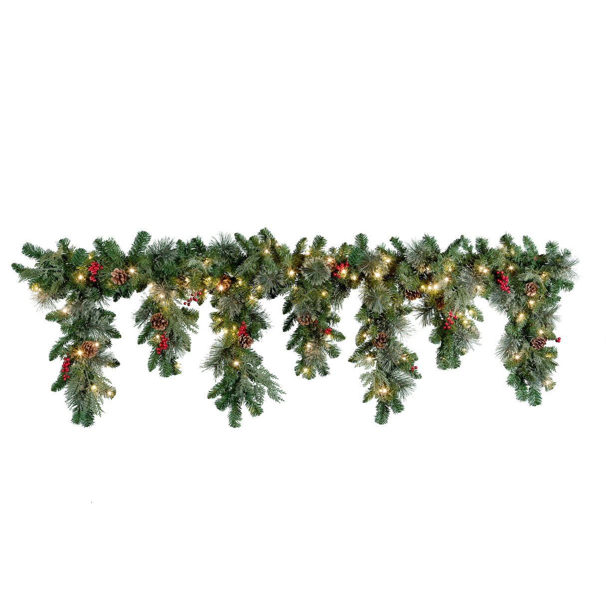 Garland - 6 Foot Christmas Pre-lit Mantel Swag