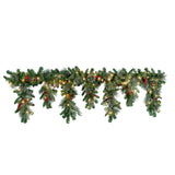 Garland - 6 Foot Christmas Pre-lit Mantel Swag