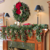 Garland - 6 Foot Christmas Pre-lit Mantel Swag