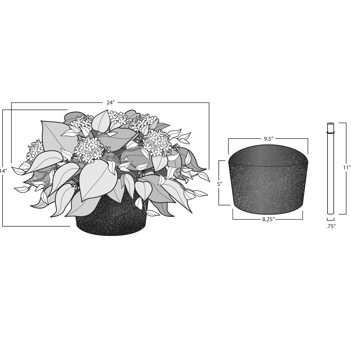 Hydrangea Urn Filler With Adjustable Height