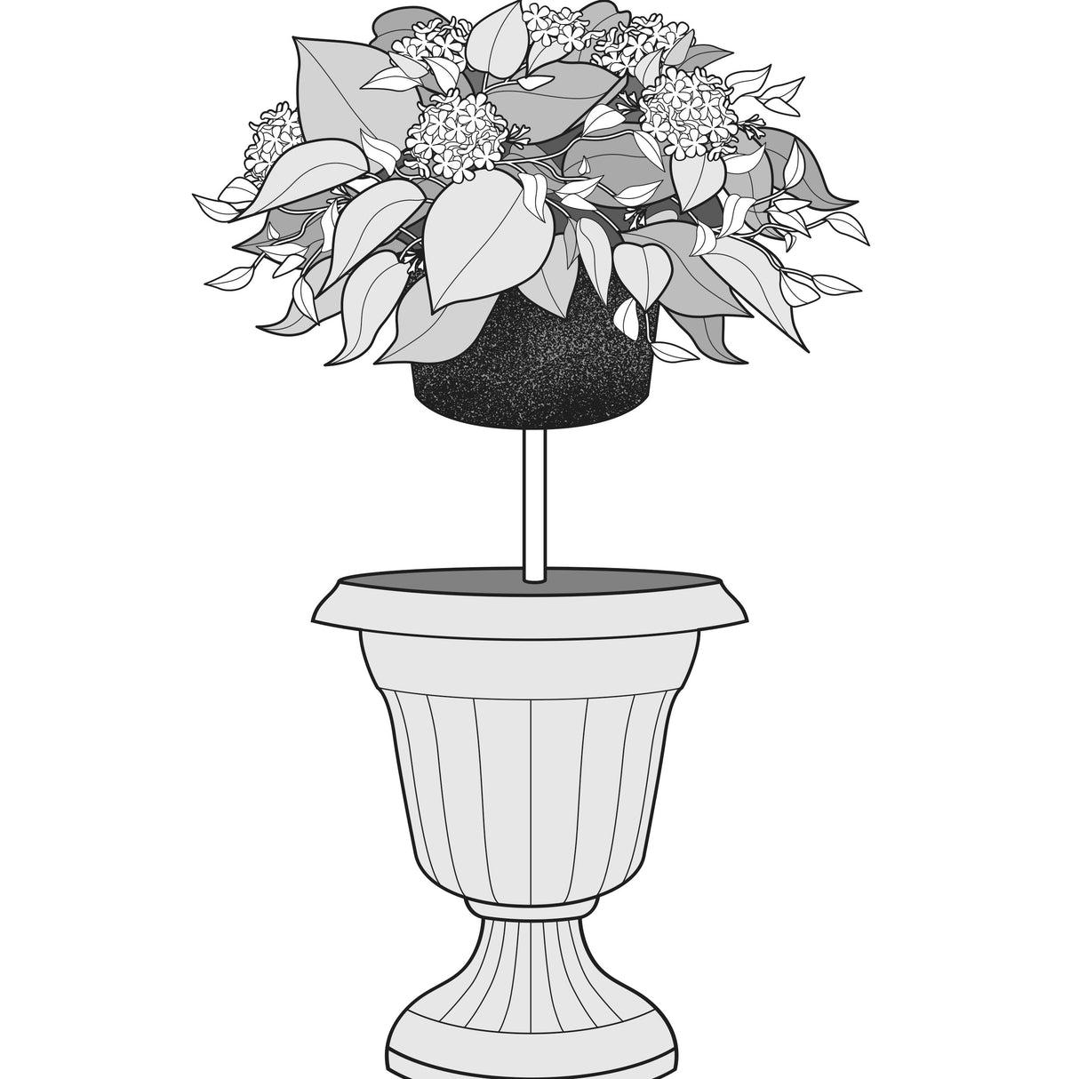 Hydrangea Urn Filler With Adjustable Height