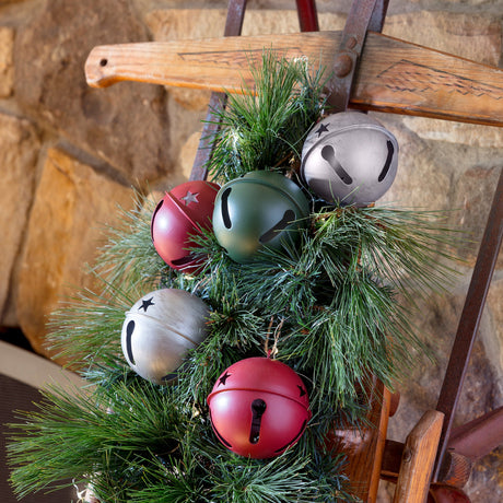 Jingle Bells - Jingle Bell Ornaments - 6 Pack - Assorted (Silver, Red & Green)