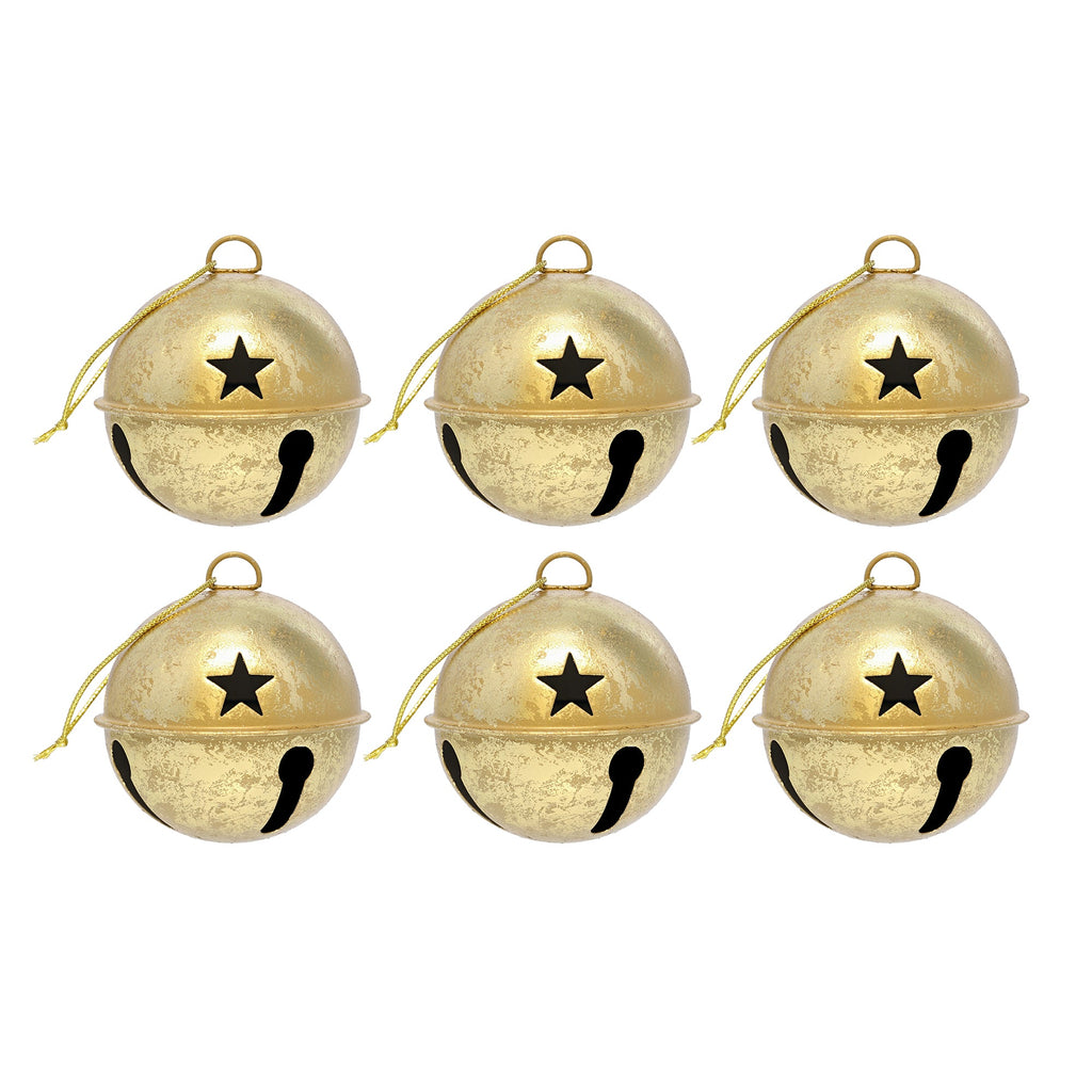 Jingle Bells - Jingle Bell Ornaments - 6 Pack - Gold Foil